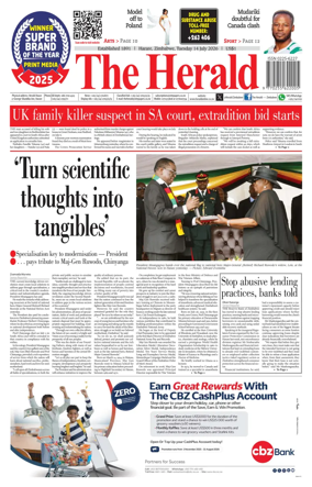 Cover of The Herald (Zimbabwe)