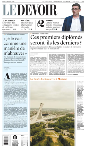 Cover of Le Devoir