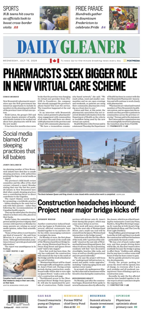 Cover of The Daily Gleaner