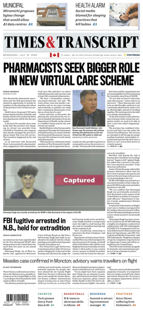 Cover of Times & Transcript