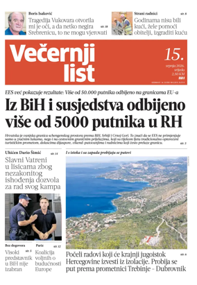 Cover of Vecernji list BiH