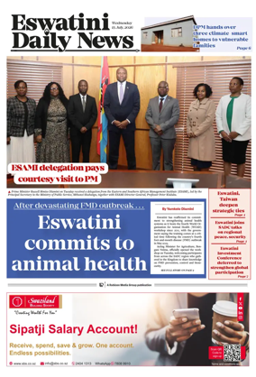 Cover of Eswatini Daily News