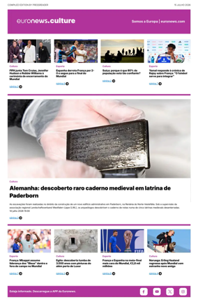 Cover of Euronews Culture and Sport (Portuguese)