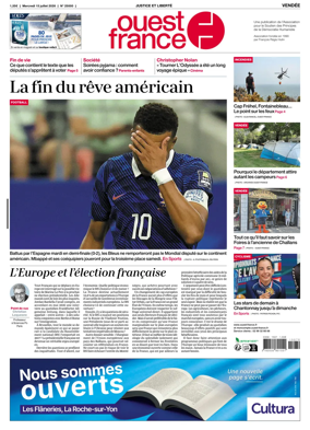 Cover of Ouest France (La Roche-sur-Yon - Fontenay-le-Comte)