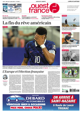 Cover of Ouest France (Nantes)