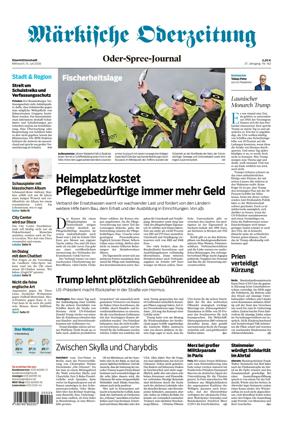 Cover of Markische Oderzeitung Eisenhuttenstadt