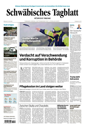 Cover of Schwabisches Tagblatt - Tubinger Chronik