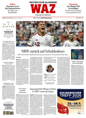 Cover of Westdeutsche Allgemeine Zeitung (Mulheim an der Ruhr)