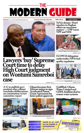 Cover of The Modern Guide Newspaper (Ghana)