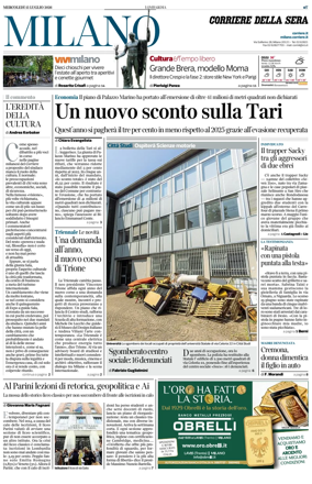 Cover of Corriere della Sera (Milano)