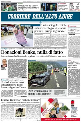 Cover of Corriere dell'Alto Adige