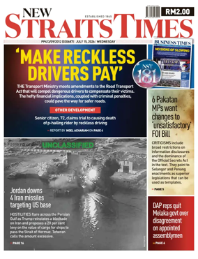 Cover of New Straits Times