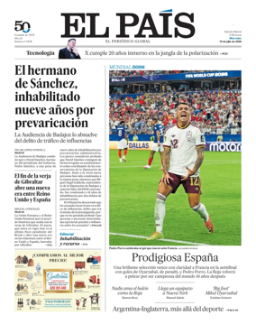 Cover of El Pais Madrid