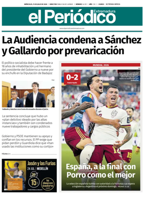 Cover of El Periodico Extremadura