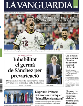 Cover of La Vanguardia (Catalonia - 1st edition)