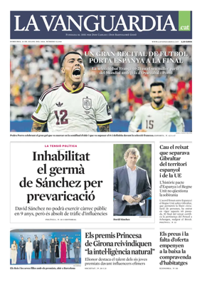 Cover of La Vanguardia (Catala)