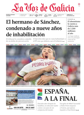 Cover of La Voz de Galicia (Santiago)