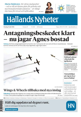 Cover of Hallands Nyheter