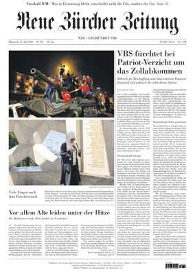 Cover of Neue Zurcher Zeitung