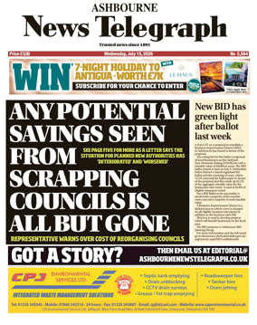 Cover of Ashbourne News Telegraph