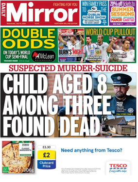 Cover of Daily Mirror (Northern Ireland)