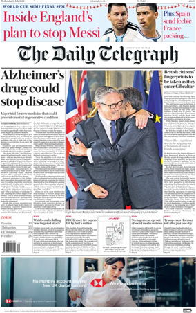 Cover of The Daily Telegraph