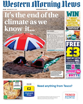 Cover of Western Morning News