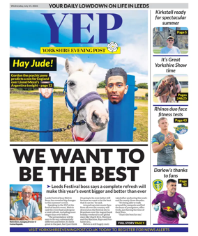 Cover of Yorkshire Evening Post