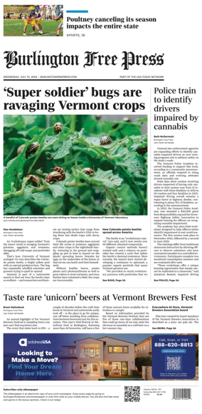 Cover of Burlington Free Press