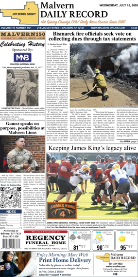 Cover of Malvern Daily Record