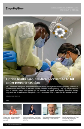 Cover of Tampa Bay Times TFP