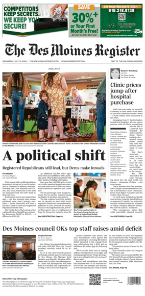 Cover of The Des Moines Register