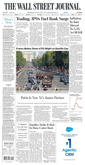 Cover of The Wall Street Journal