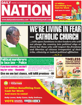 Cover of Daily Nation Newspaper