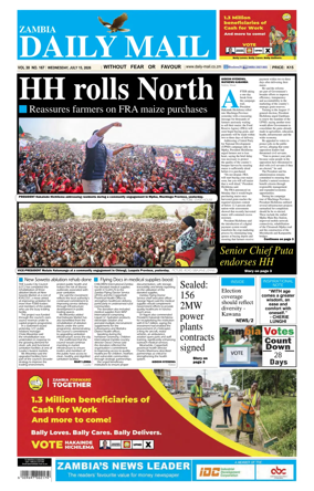 Cover of Zambia Daily Mail