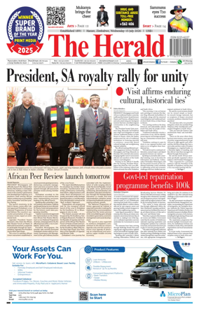 Cover of The Herald (Zimbabwe)