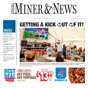 Cover of Kenora Daily Miner and News