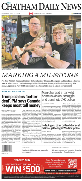Cover of The Chatham Daily News