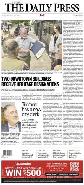 Cover of The Daily Press (Timmins)