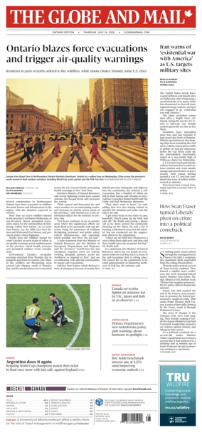 Cover of The Globe and Mail (Ontario Edition)