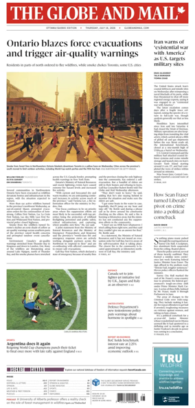 Cover of The Globe and Mail (Ottawa/Quebec Edition)