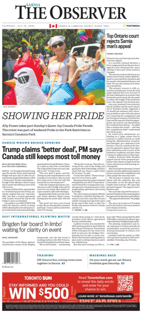 Cover of The Observer (Sarnia)