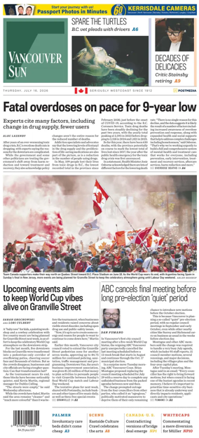 Cover of Vancouver Sun