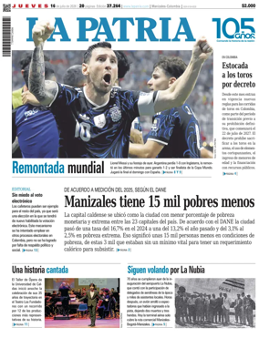 Cover of La Patria (Colombia)