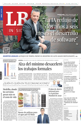 Cover of La Republica (Colombia)