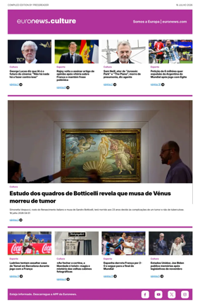 Cover of Euronews Culture and Sport (Portuguese)