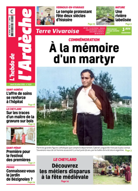 Cover of L'Hebdo de l'Ardeche – edition centre