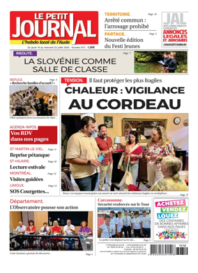 Cover of Le Petit Journal - L'hebdo local de l'Aude