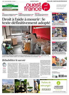 Cover of Ouest France (Challans / Saint-Gilles-Croix-de-Vie)