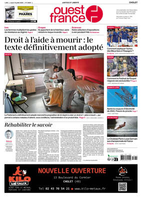 Cover of Ouest France (Cholet)